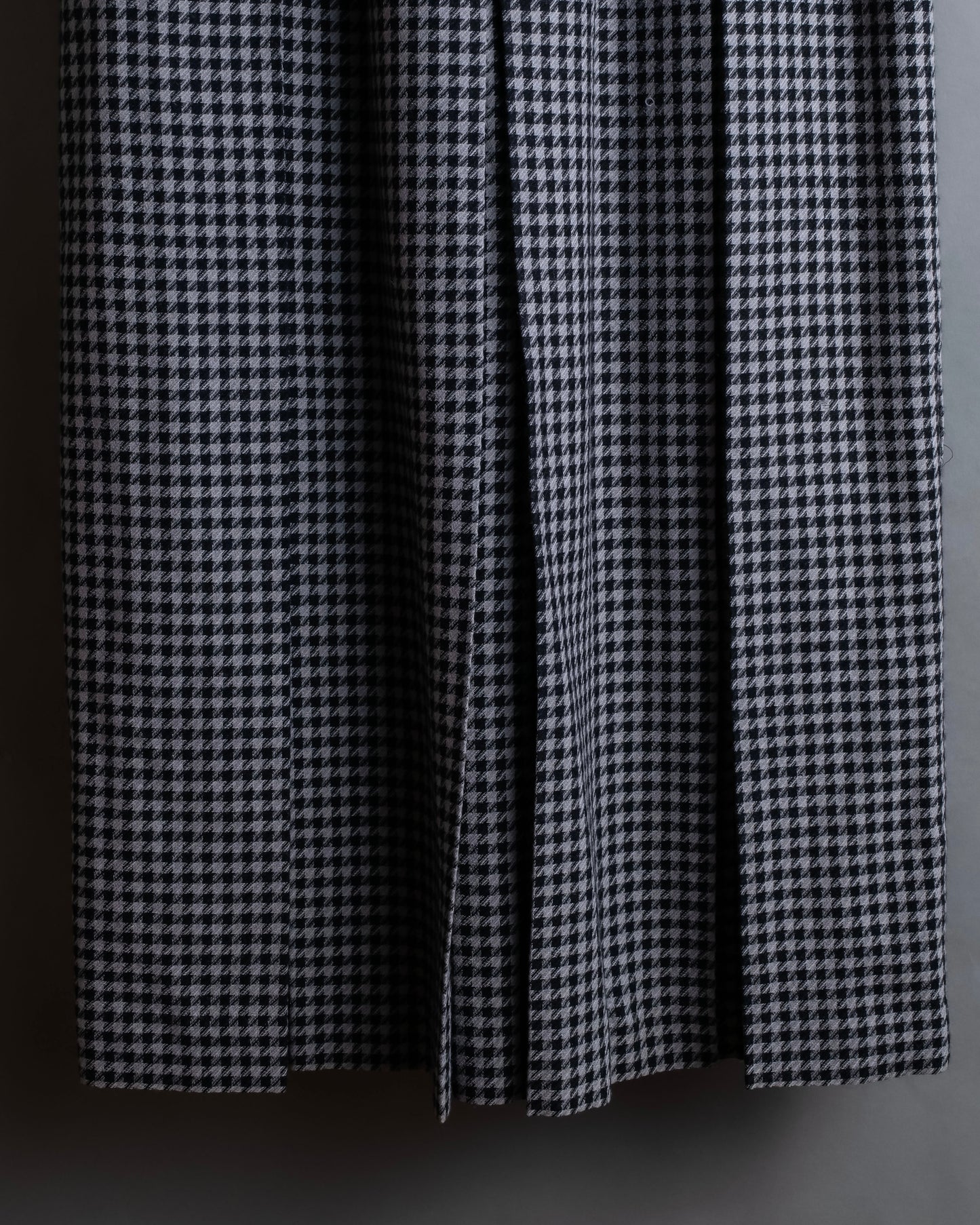 "Christian Dior" Houndstooth pattern wool cropped pleats skirt