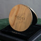 "GUCCI" Gold metal design logo engraved hand mirror