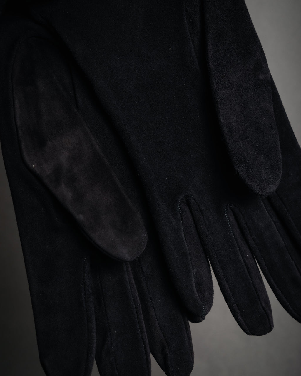“HERMES” 90’s-00’s Gauntlet serier button suede gloves