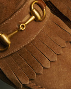 “GUCCI” 90’s-00’s Horsebit suede fringe loafers