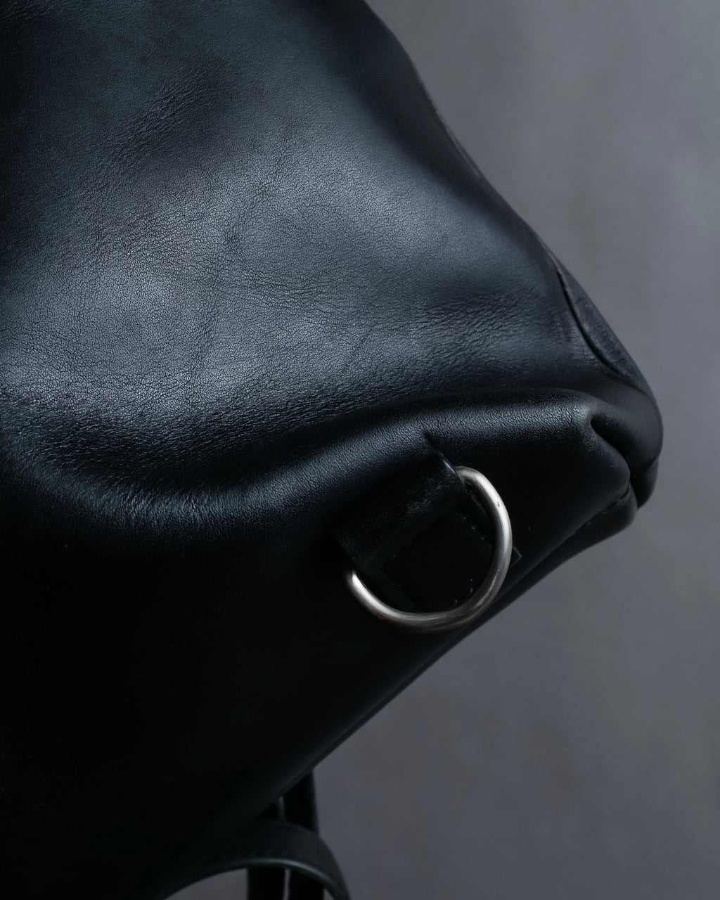 "JEAN PAUL GAULTIER" Logo engraved clasp frame 2way leather bag