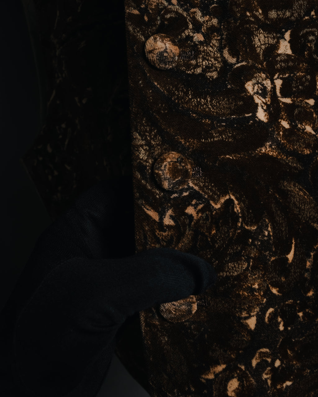 "LUNA MATTINO" 90’s Crushed velvet pointed hem vest