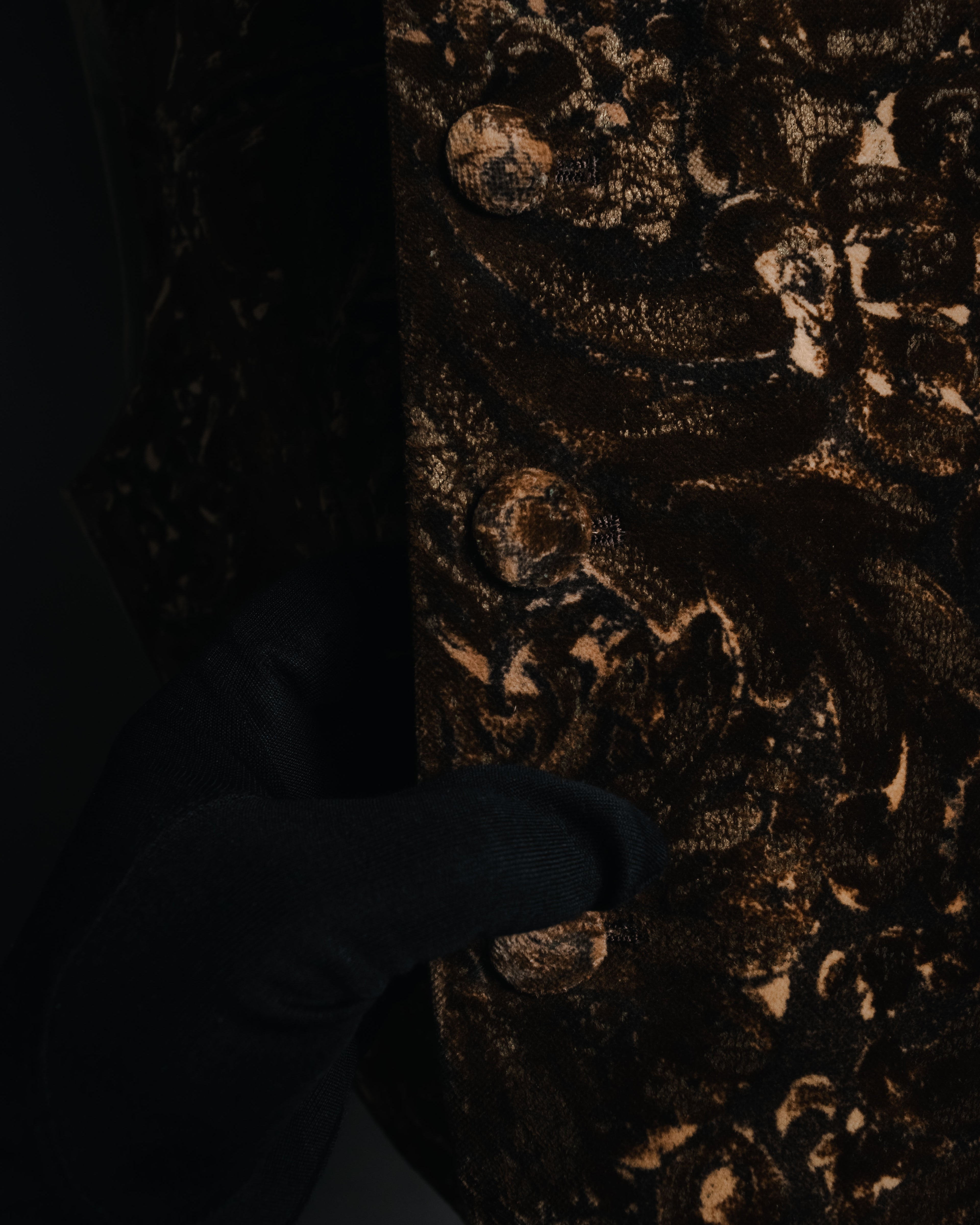 "LUNA MATTINO" 90’s Crushed velvet pointed hem vest