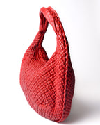 BOTTEGA VENETA/ Leather Hobo Shoulder Bag Red