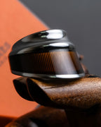 "HERMES" Maron Equus series silver ring