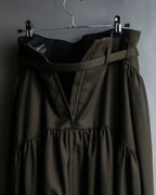 "SUPPORT SURFACE" Belted gather design flare long skirt