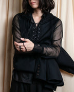 "sacai" Wig design sheer hooded pullover