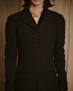 –SPECIAL– "CHANEL" 04SS sculpted princess-line wool crepe coat