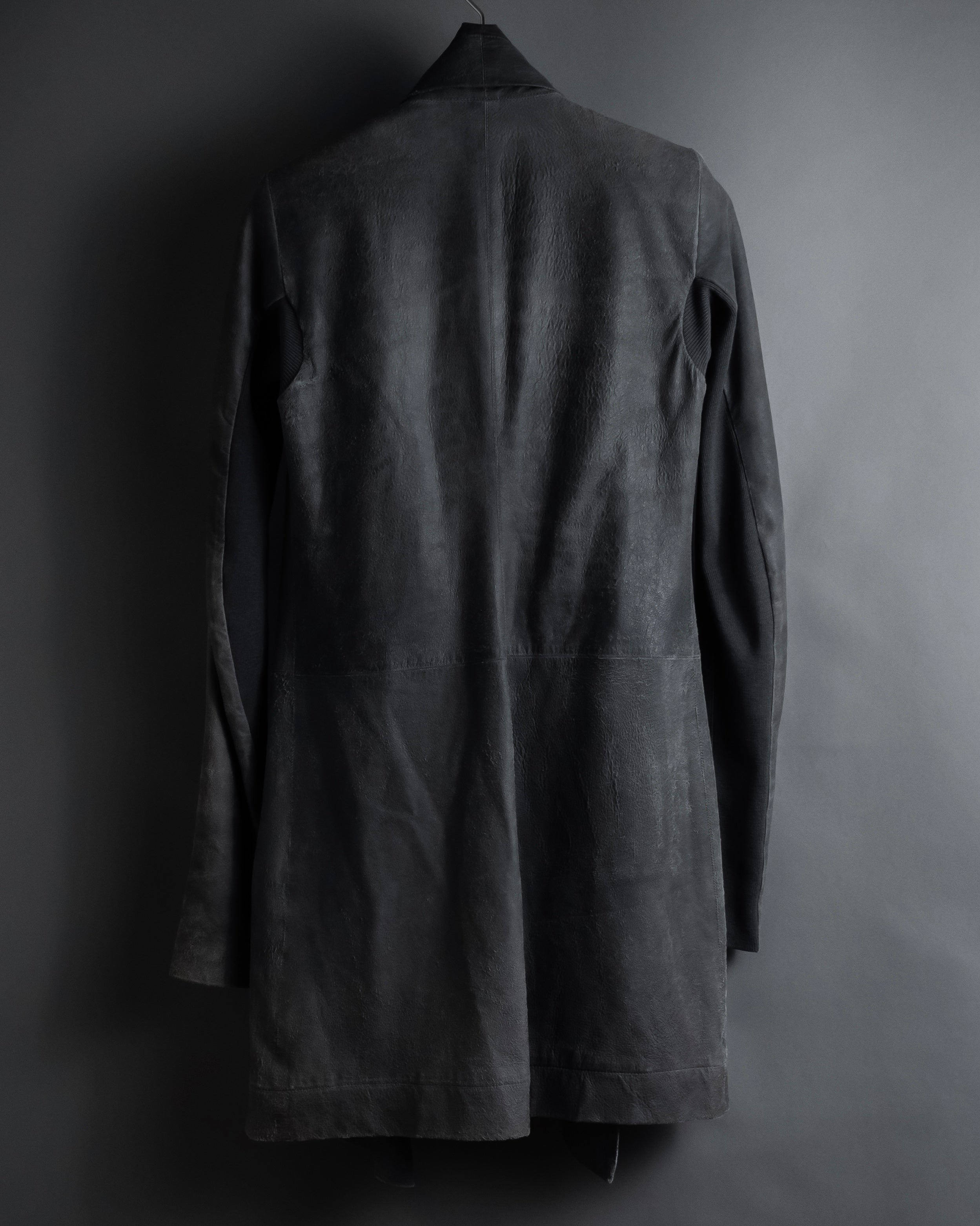 -SPECIAL- "Rick Owens" 13AW Ribbed leather zip-up jacket
