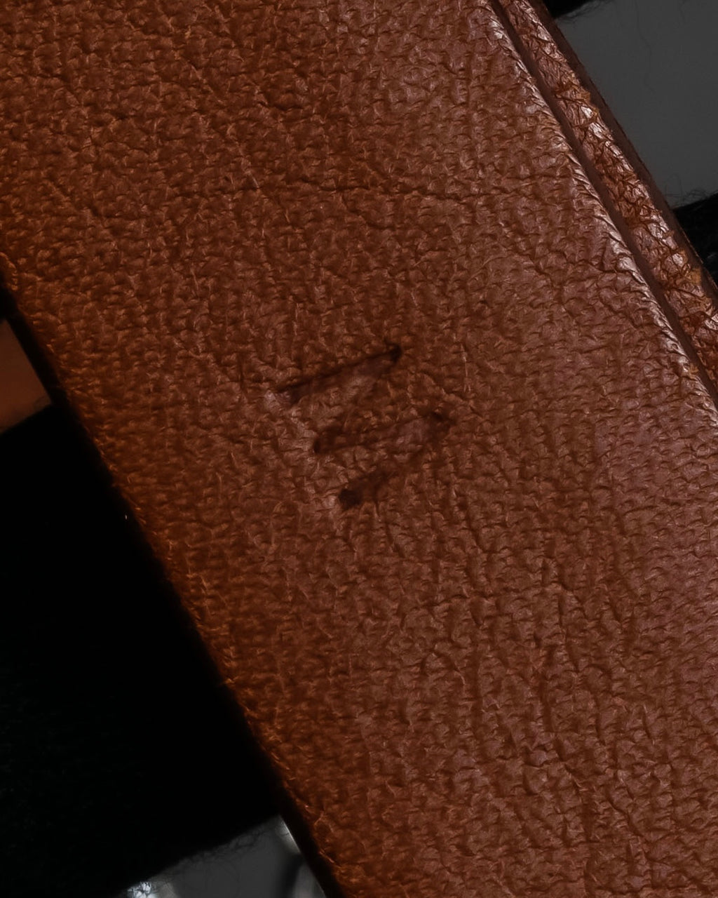 "CELINE" Oval link chain design leather combination belt