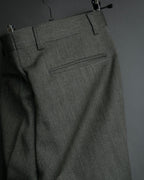 "YVES SAINT LAURENT" Deep pleat tapered wool slacks