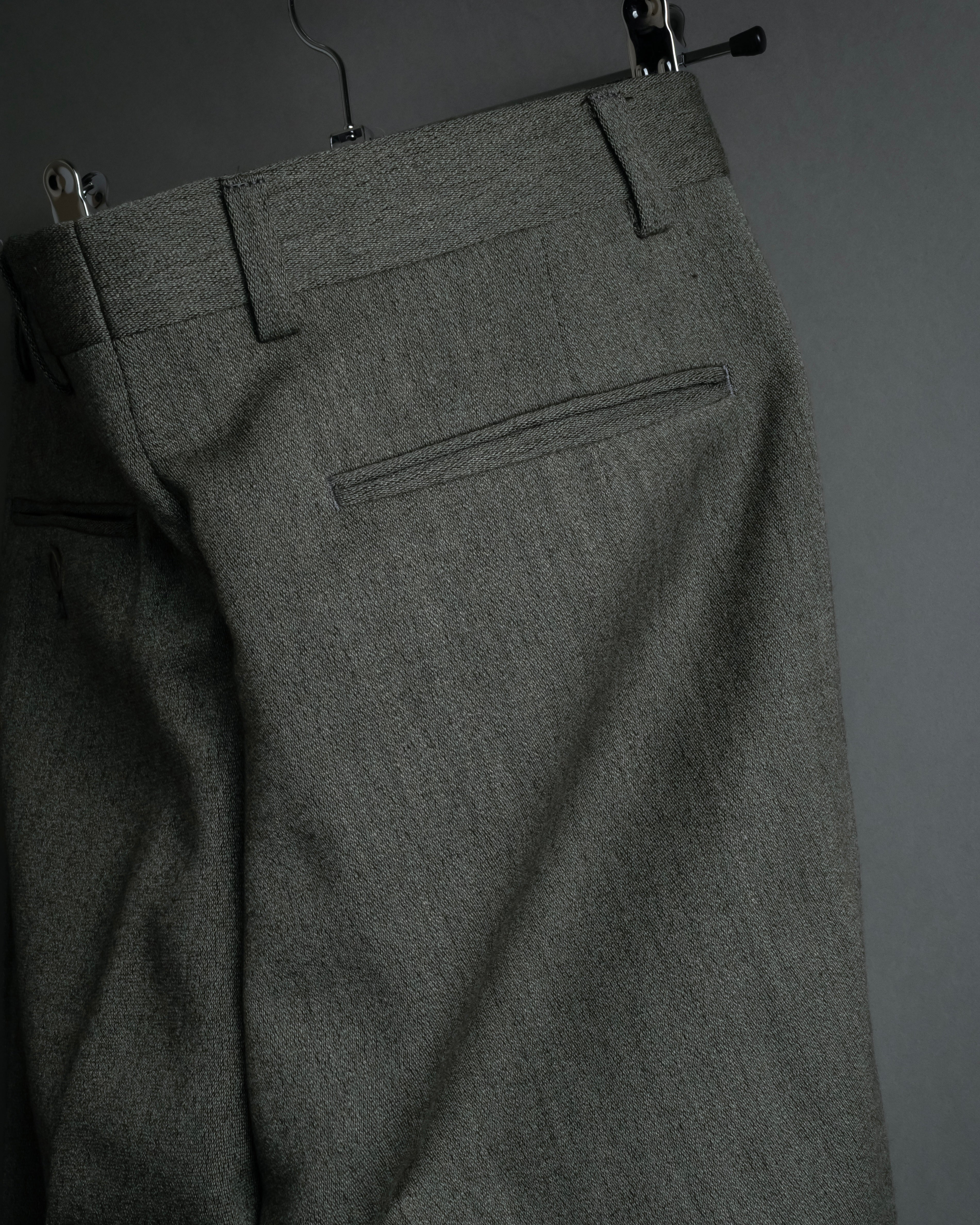 "YVES SAINT LAURENT" Deep pleat tapered wool slacks