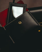 -SPECIAL- "Salvatore Ferragamo" 90's-00's Gancini contrast stitch leather handbag