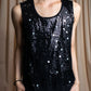 "LANVIN" Different sequin designs sleeveless pullover