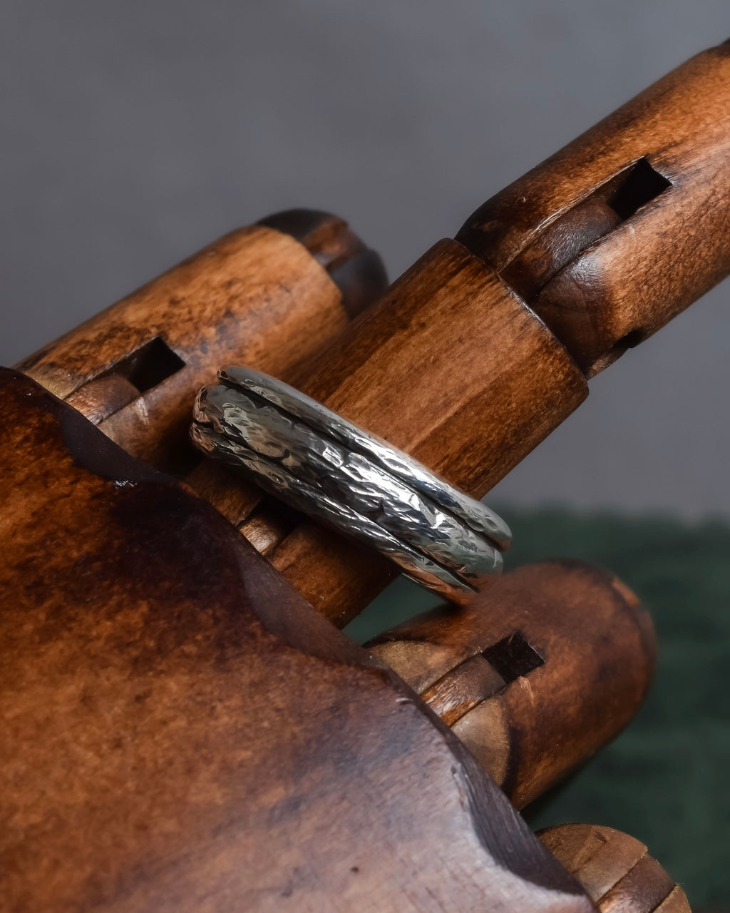 "GEORG JENSEN" Hammered silver signature ring