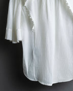 "ISABEL MARANT" Lace knit frill docking sheer blouse