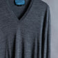 "GUCCI" Embroidered design V neck high gauge knit