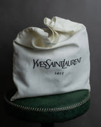 "YVES SAINT LAURENT" Gold medallion motif design suede leather shoulder bag