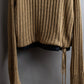 "MAISON MARGIELA" Ribbed drawcord cotton linen knit pullover