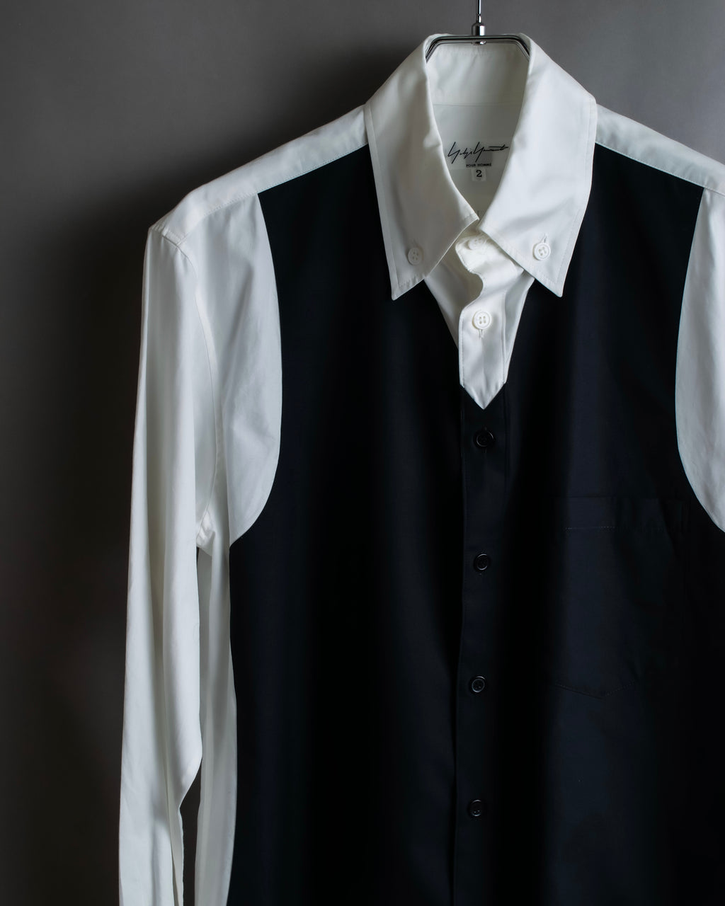"Yohji Yamamoto POUR HOMME"
13AW Tuxedo vest fake layered design shirt