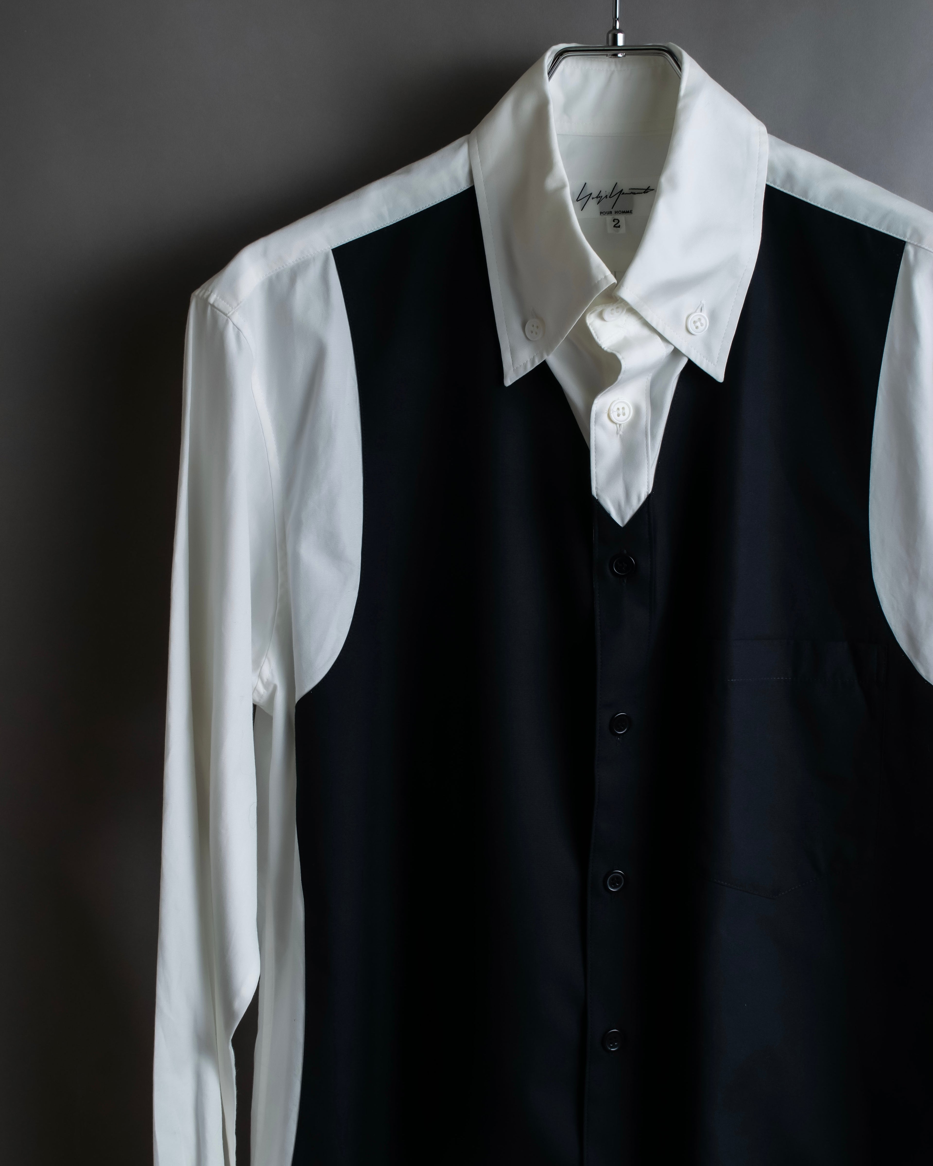 "Yohji Yamamoto POUR HOMME"
13AW Tuxedo vest fake layered design shirt
