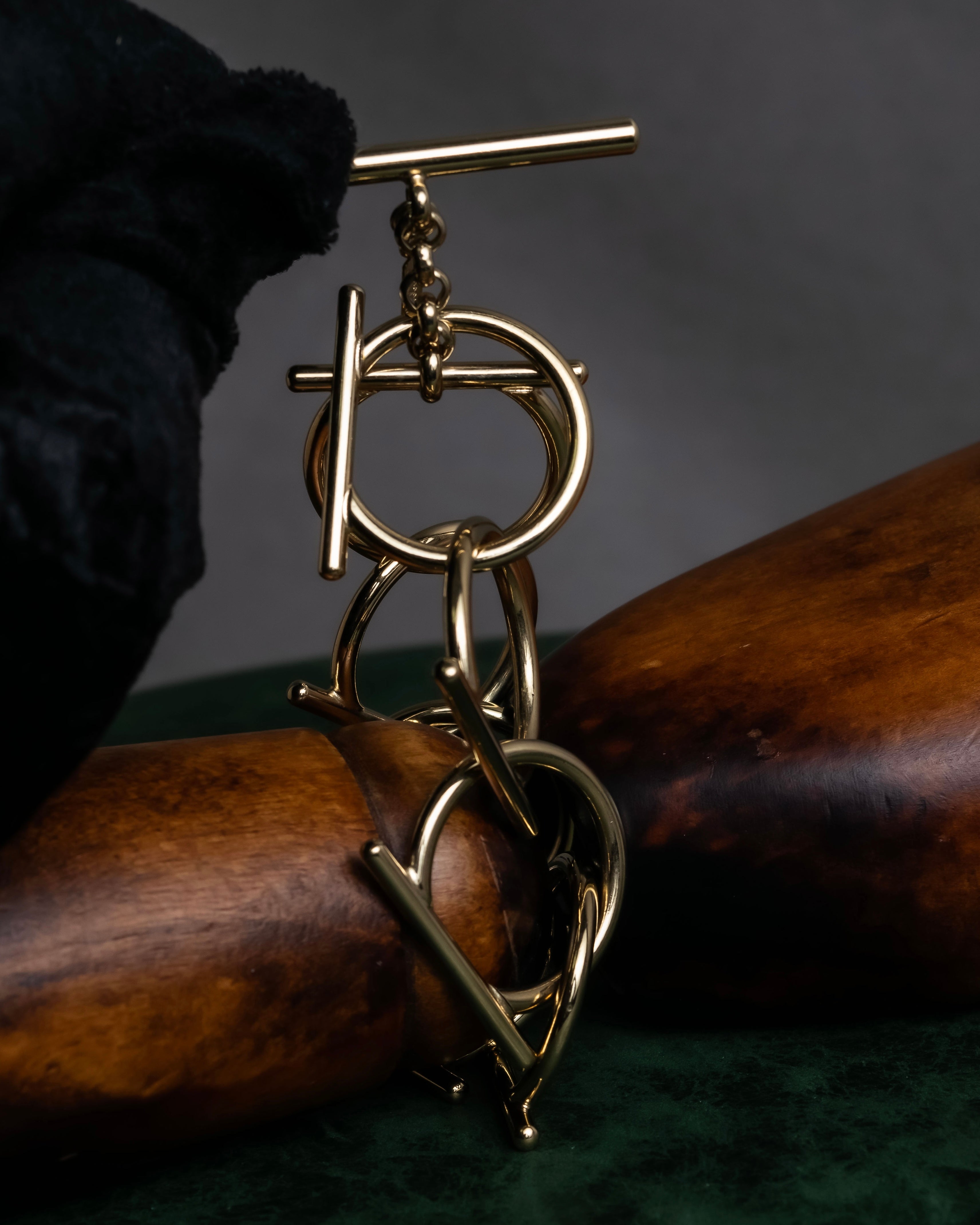 "Salvatore Ferragamo" Gancini motif layered gold bracelet