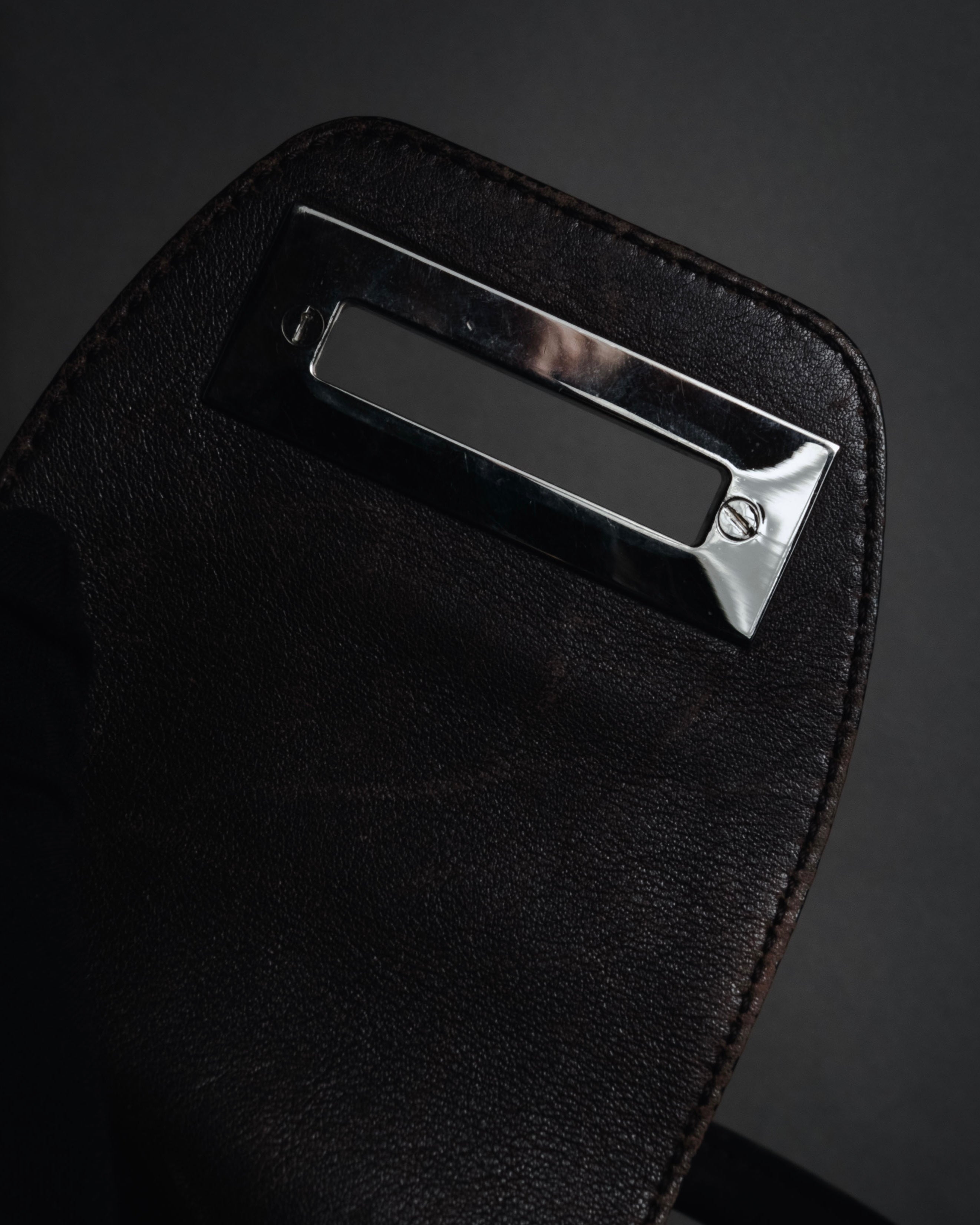 "Salvatore Ferragamo" 00’s suede gancini gathered bowling bag