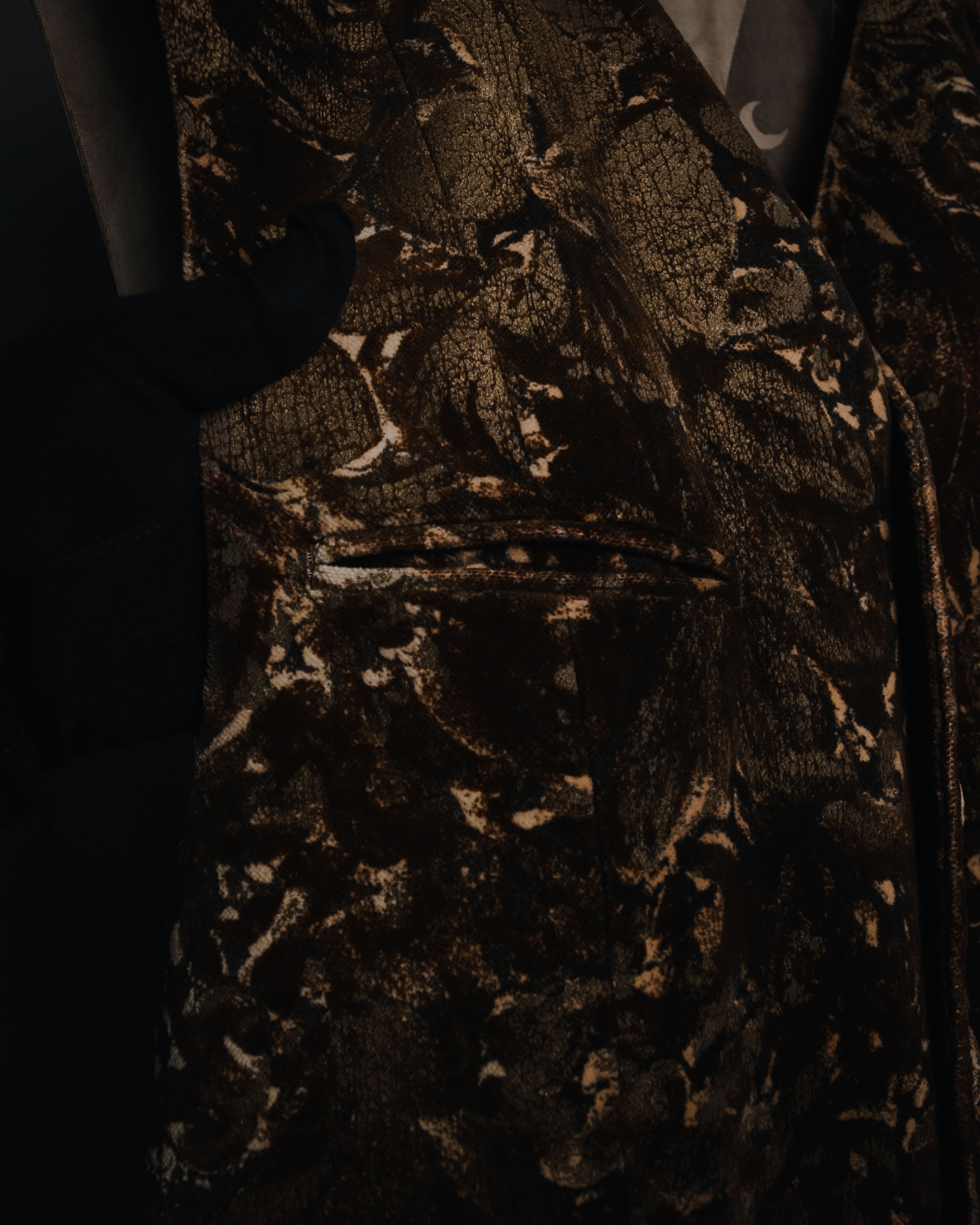 "LUNA MATTINO" 90’s Crushed velvet pointed hem vest