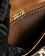 "Franco Parmiggiani" Turn lock design crocodile texture hand bag