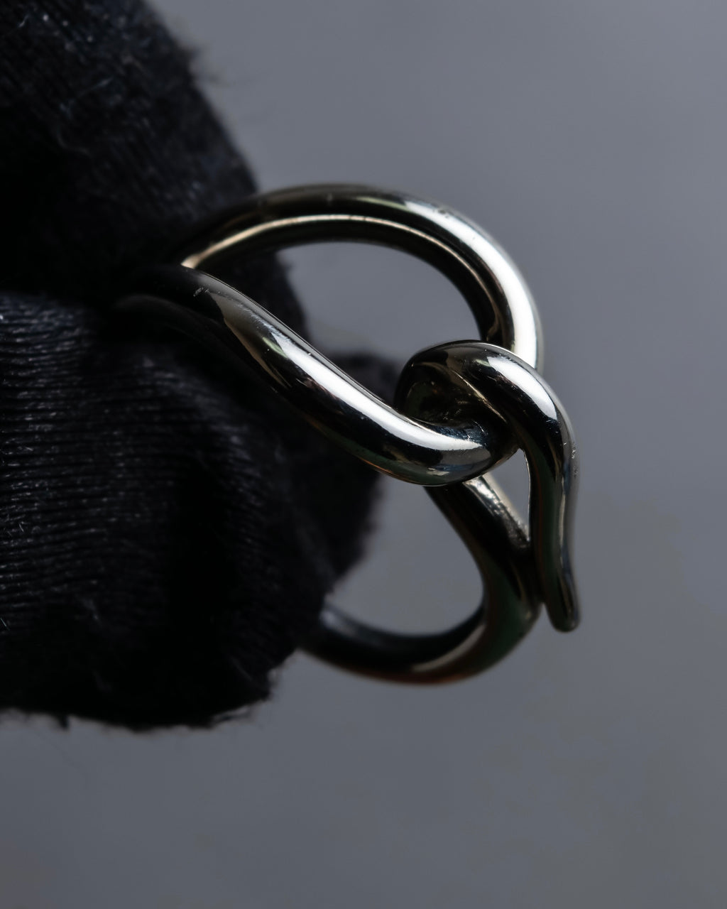 "HERMES" Jumbo silver scarf ring