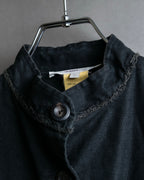 "vanessa bruno" Lace fringe design drawstring cotton linen shirt dress