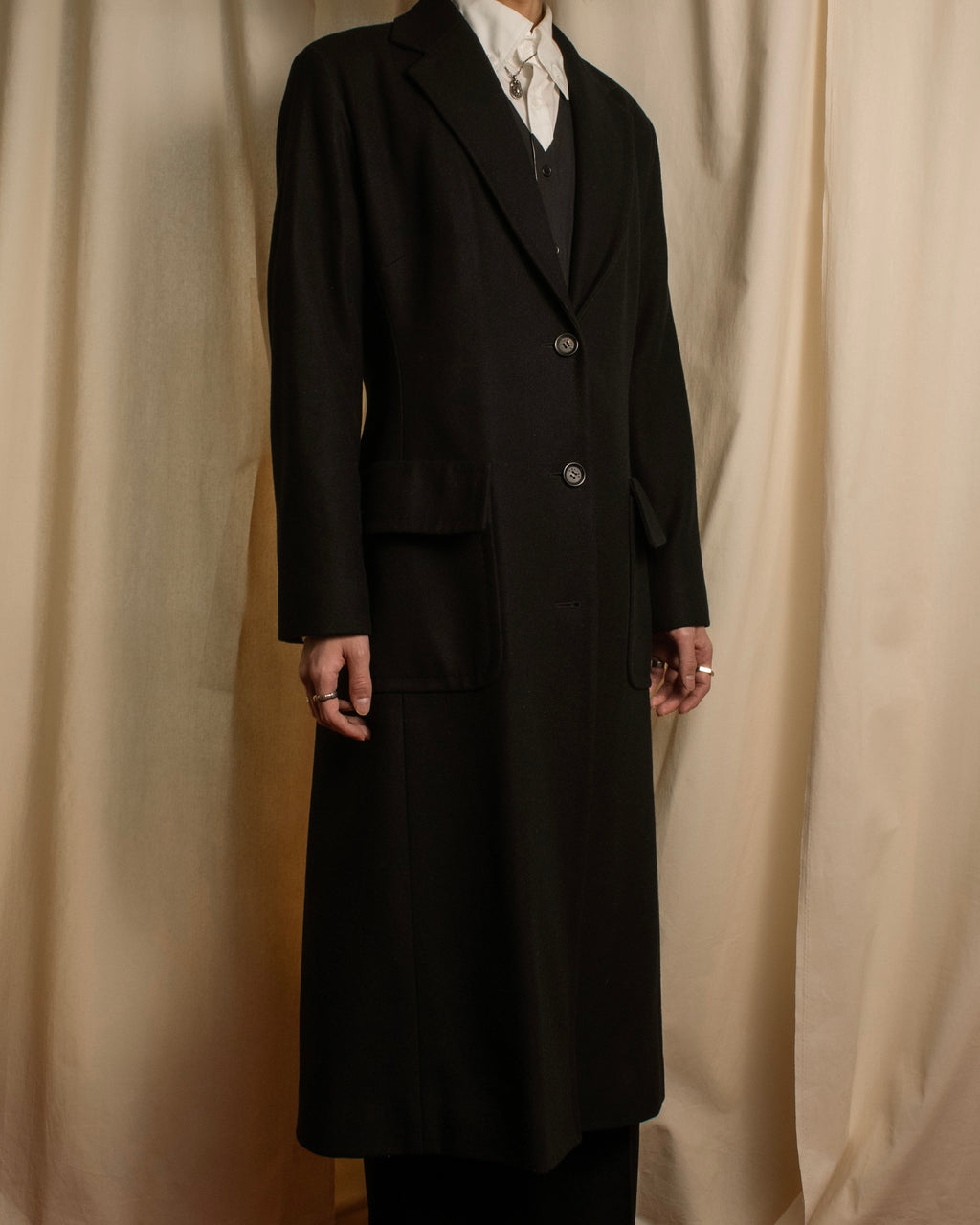 -SPECIAL- "CELINE" 1997-04's Michael Kors period minimal detail long chester coat