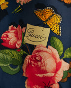“GUCCI” 90’s-00’s Flora logo silk scarf