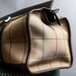 "BURBERRYS" Multi color check pattern canvas leather combination boston bag