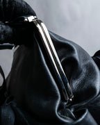 "MARNI" Side ribbon design rounded body leather bag