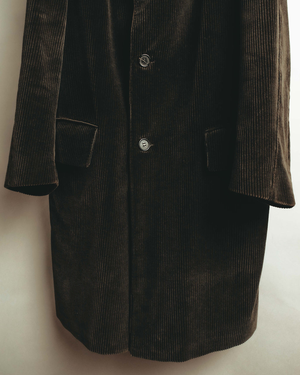 -SPECIAL- "GUCCI" 90's-00's Dark brown corduroy tailored chesterfield coat