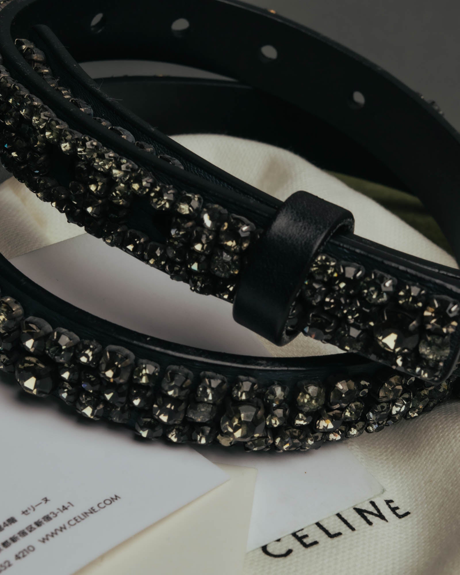 “CÉLINE” 2010 Crystal embellished leather belt