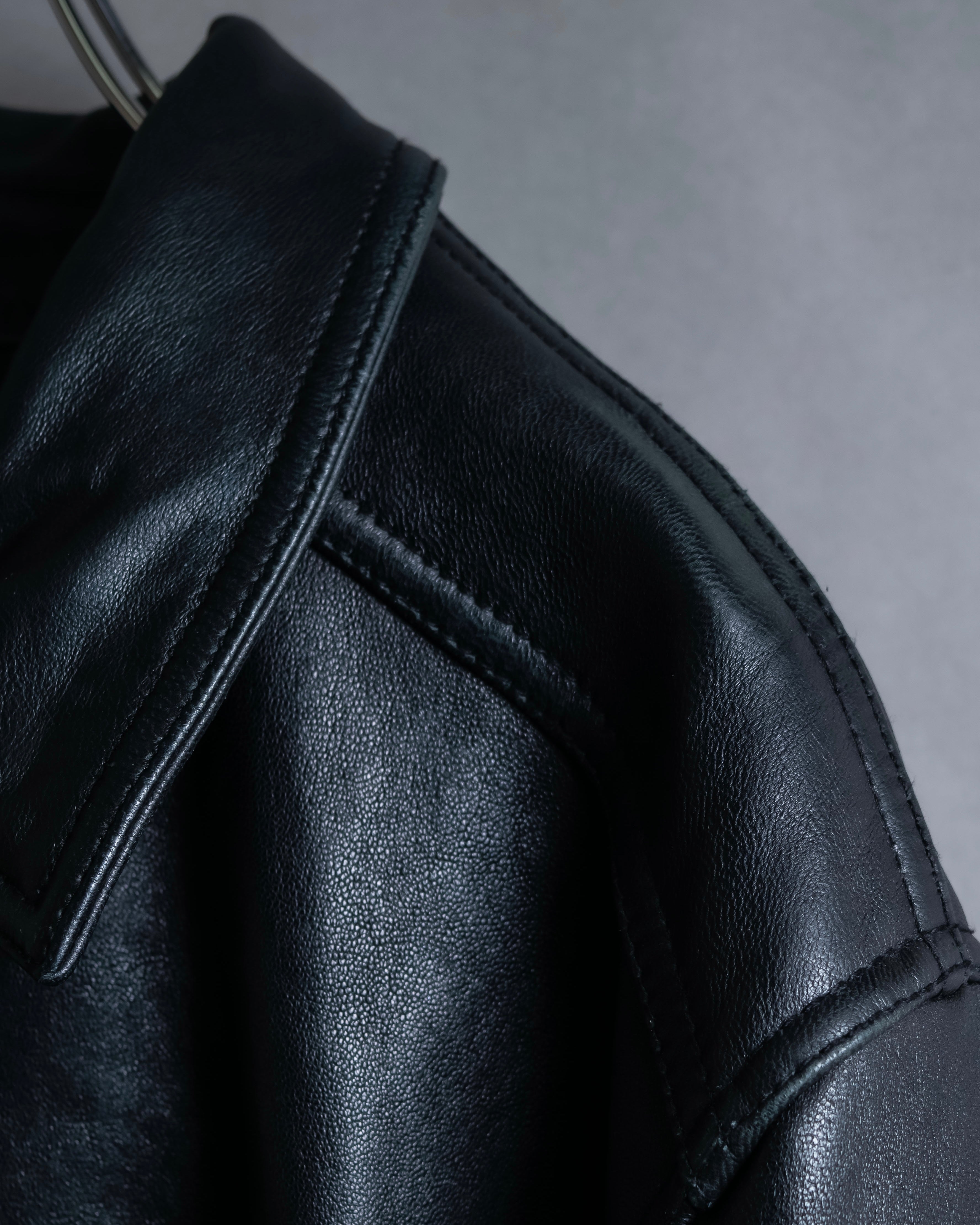 "M. JULIAN" High quality leather single riders blouson