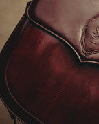 "Yves Saint Laurent" 80's-90's Burgundy embossed leather shoulder bag