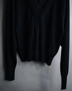 "Chloe" 2020 Lace-trimmed v-neck knit top