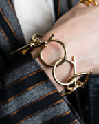 "Salvatore Ferragamo" Gancini motif layered gold bracelet