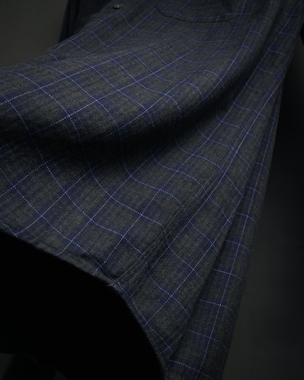 “HERMES” 90’s–00’s Windowpane cotton button down shirt