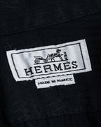 "HERMES" 90’s H-jacquard selier button shirt