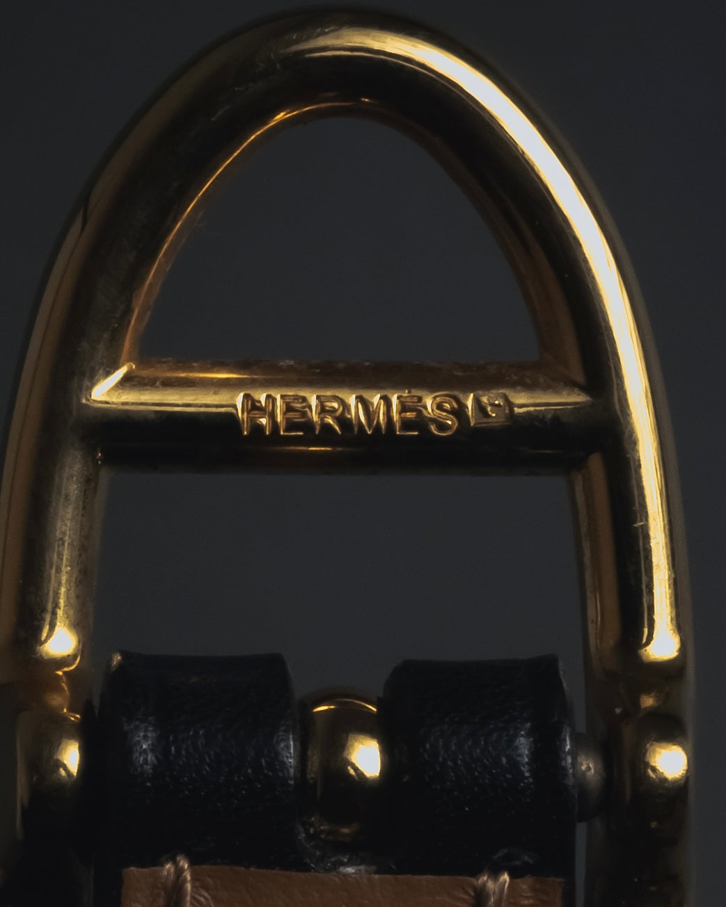 "HERMES" Chaine d'Ancre motif buckle leather belt