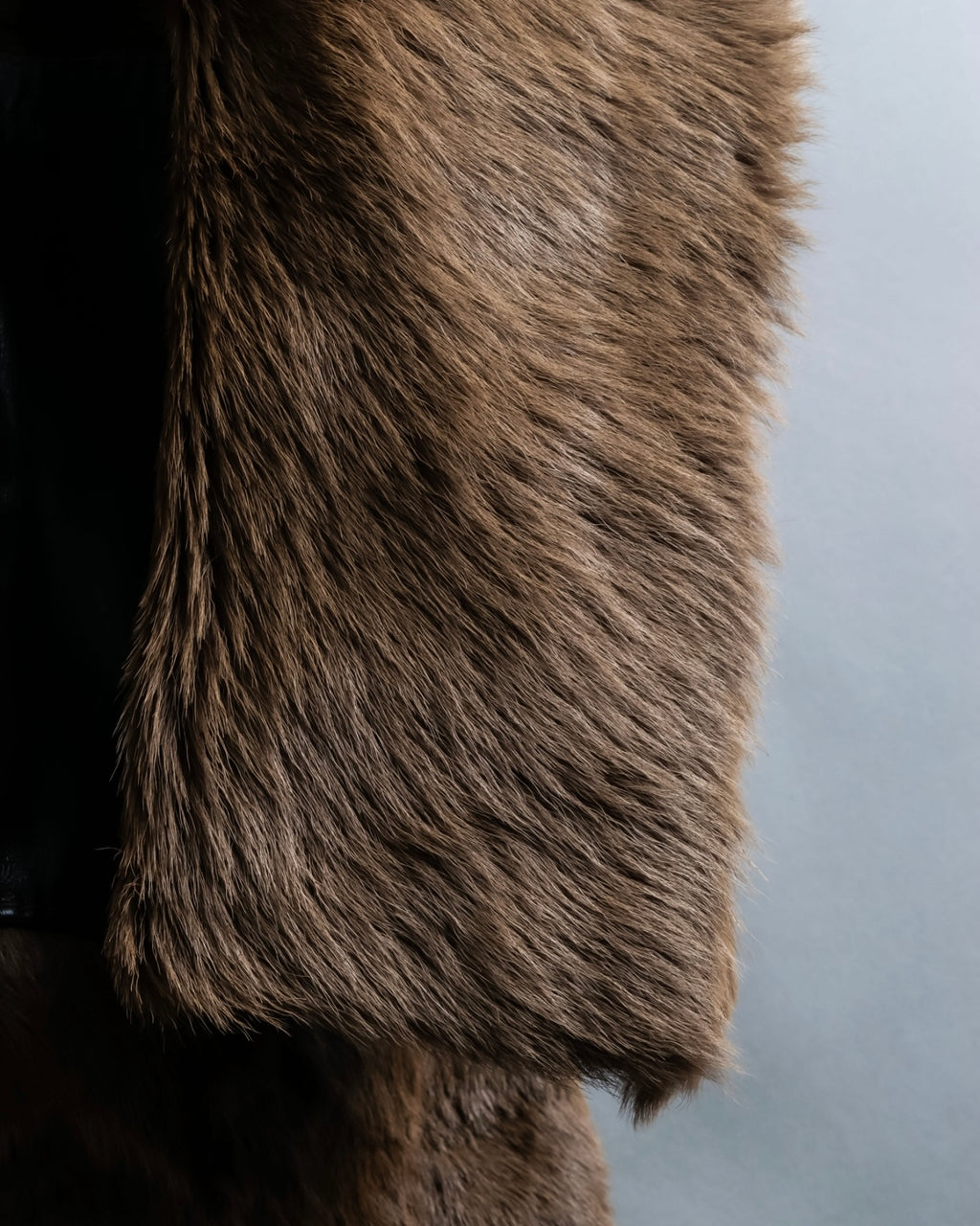 Special oversized vintage double-breasted fur coat