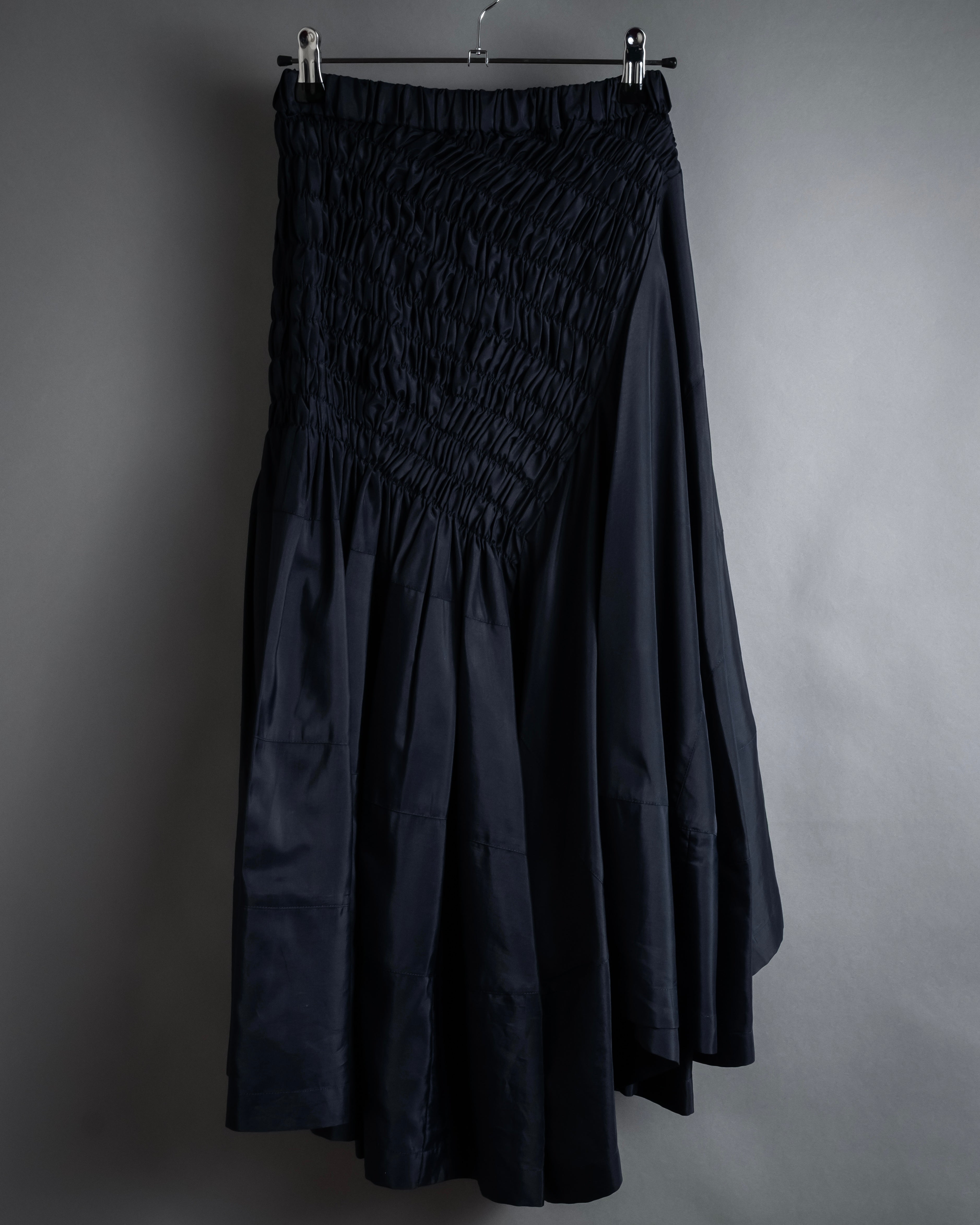 "COMME des GARÇONS" 90SS triacetate smocked asymmetric skirt