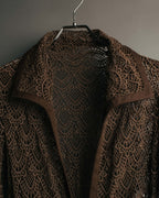 -SPECIAL- “VALENTINO ROMA” 1998-2008 Lace belted sheer coat dress