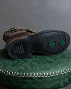 "COACH×FRYE" Brass buckle design shearling lined biker boots