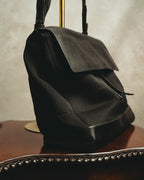“PRADA” 90’s-00’s Nylon and leather flap messenger bag