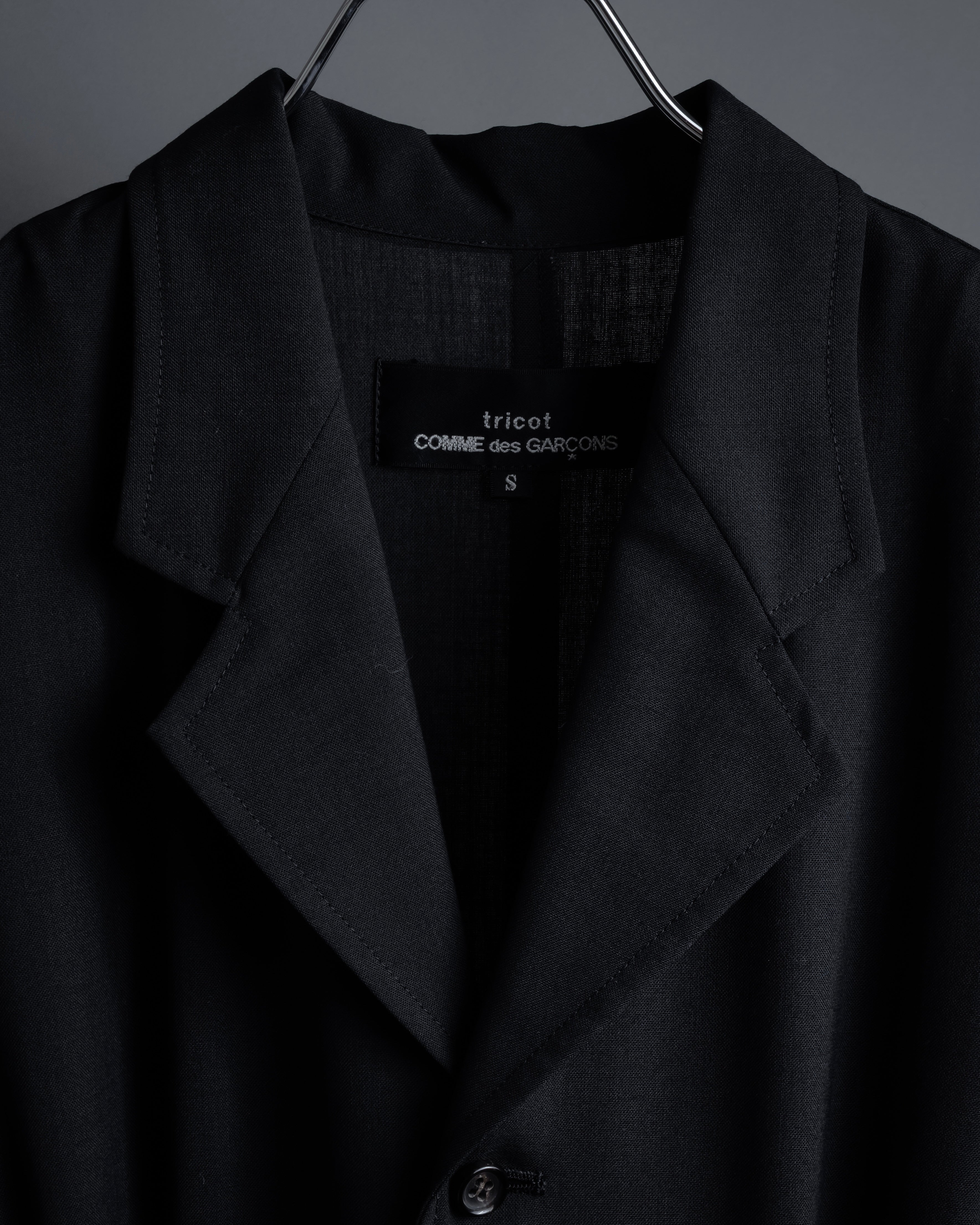 "tricot COMME des GARCONS" 90's Tailored collar belted long dress